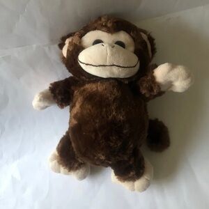 Pet Sac Monkey Plush Red Plaid Backpack Bag